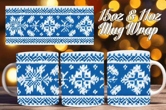 3D Embroidery Fun Ugly Sweater Mug Wrap for Shop Owners