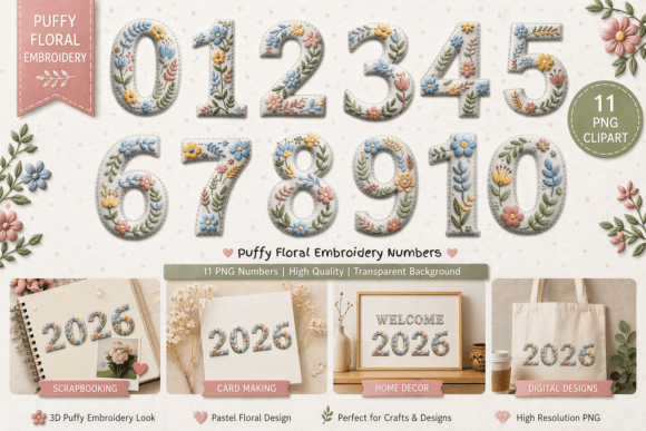Designer’s Honest Review: Puffy Floral Embroidery Numbers 0-10