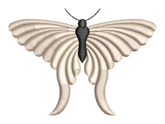 Elegant Ribbed Luna Moth Embroidery: Designer Craft Fair Review