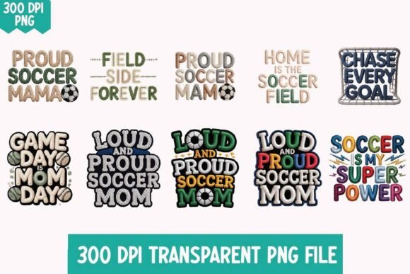 Faux Yarn Embroidery Soccer PNG Bundle Review