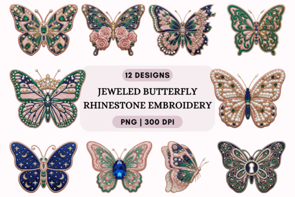 Jeweled Butterfly Rhinestone Embroidery