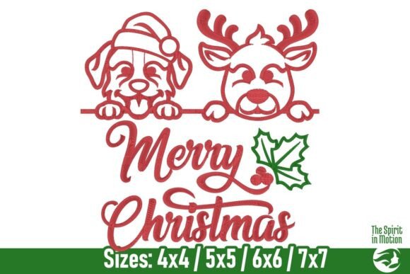 Merry Christmas Santa and Dog – Outline