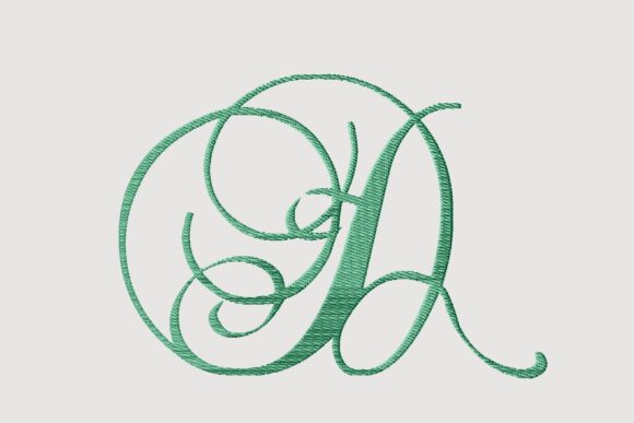 Monogram D Cursive Script Letter Review for Embroiderers