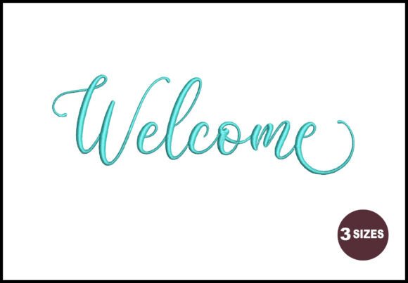 Welcome: A Script Lettering Design for Sweatshirt Embroidery